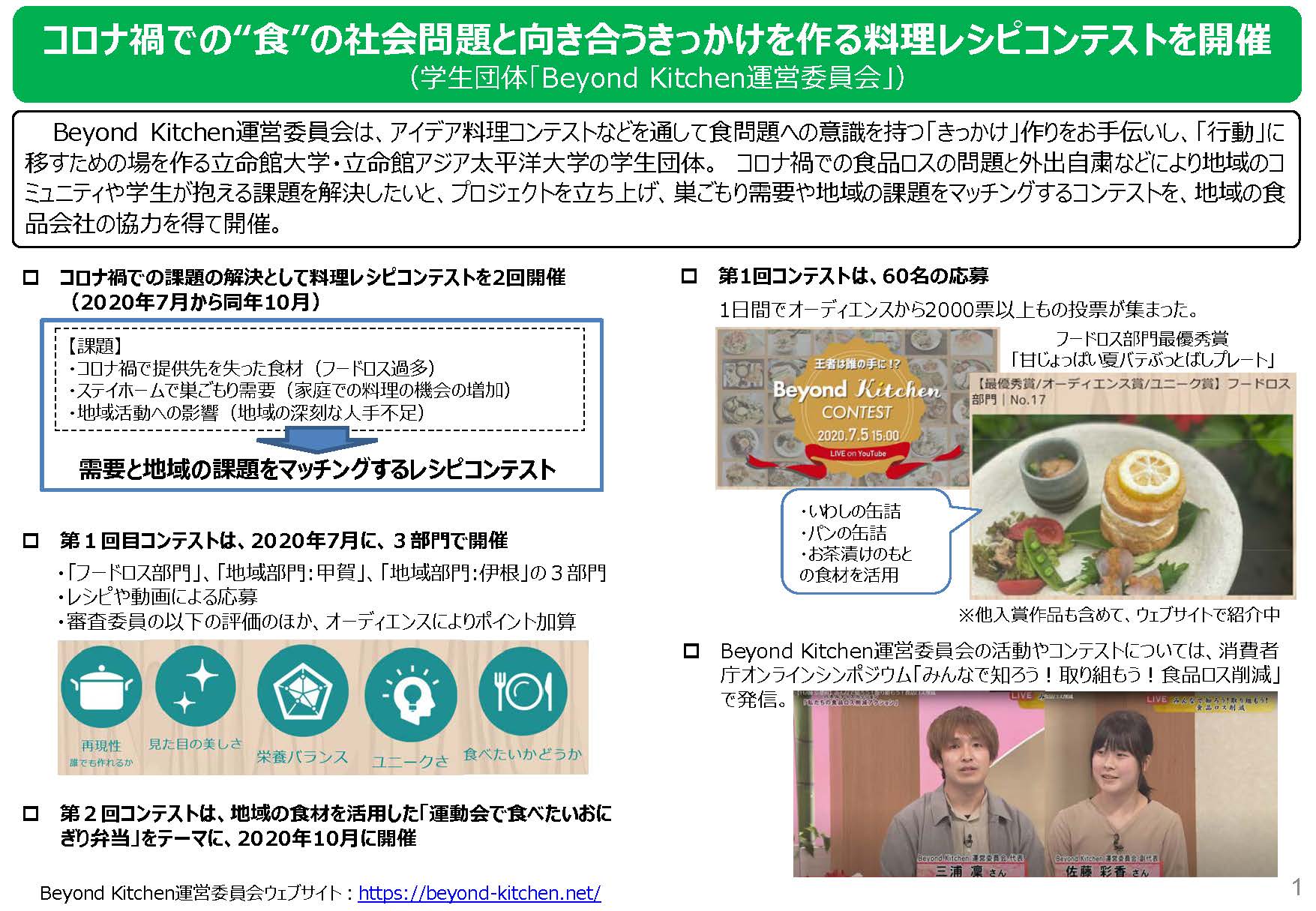 コロナ禍での"食"の社会問題と向き合うきっかけを作る料理レシピコンテストを開催